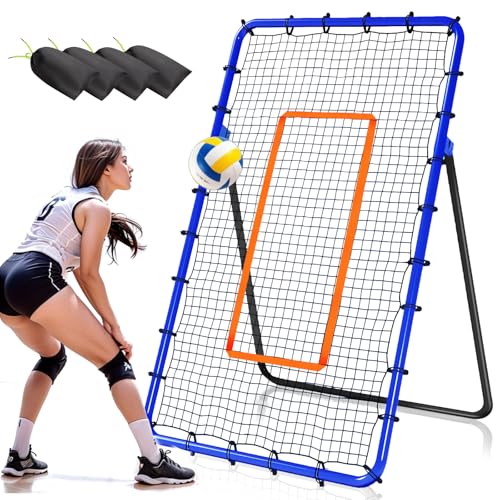 5 Angles Adjustable Volleyball Rebounder Net 7x4 Ft D539