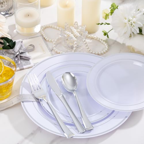 300 Pcs Gold Glitter Disposable Dinnerware Set I842
