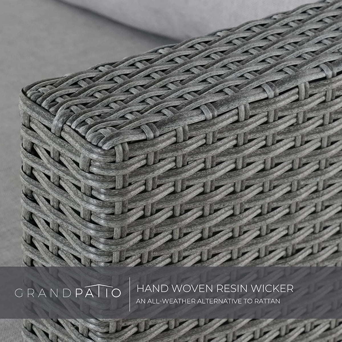Gray Wicker Patio Sofa A2129