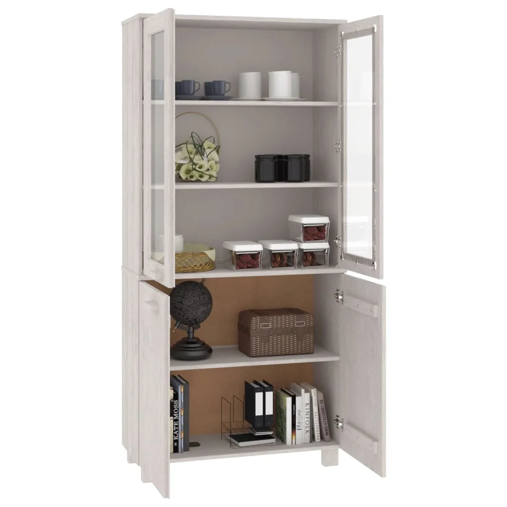 White Solid Wood Pine Highboard V17202