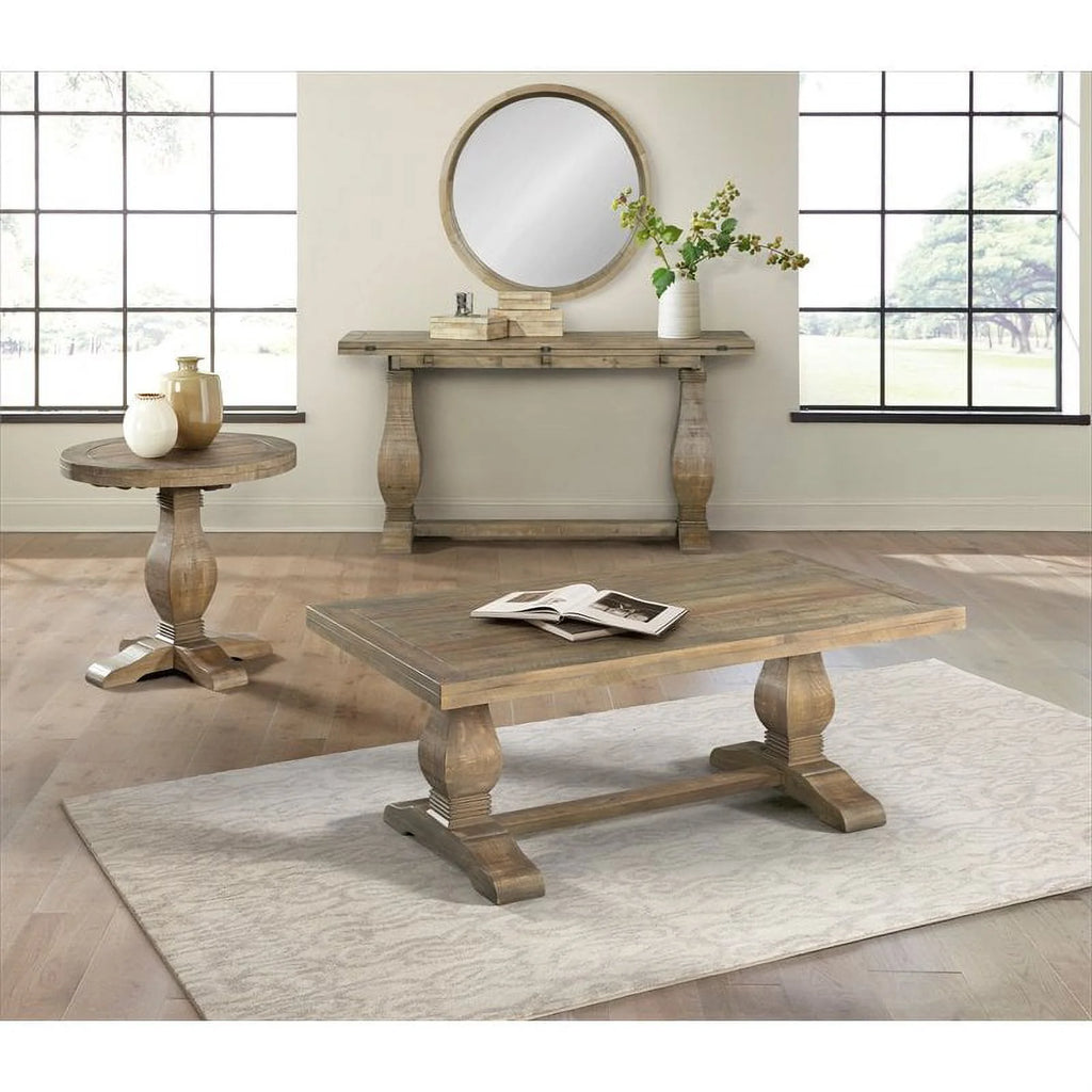 Reclaimed Natural Brown Solid Wood Flip Top Sofa Table L92336