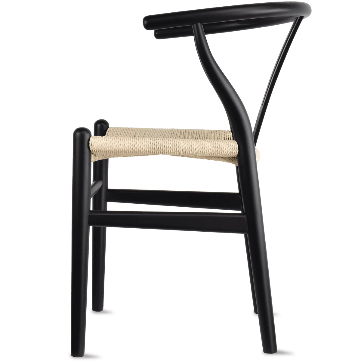 Set of 2 Solid Wooden Dining Chairs with Woven Papercord Seats K32780