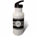 Black White Ocelot Animal Print 21 oz Sports Water Bottle V411