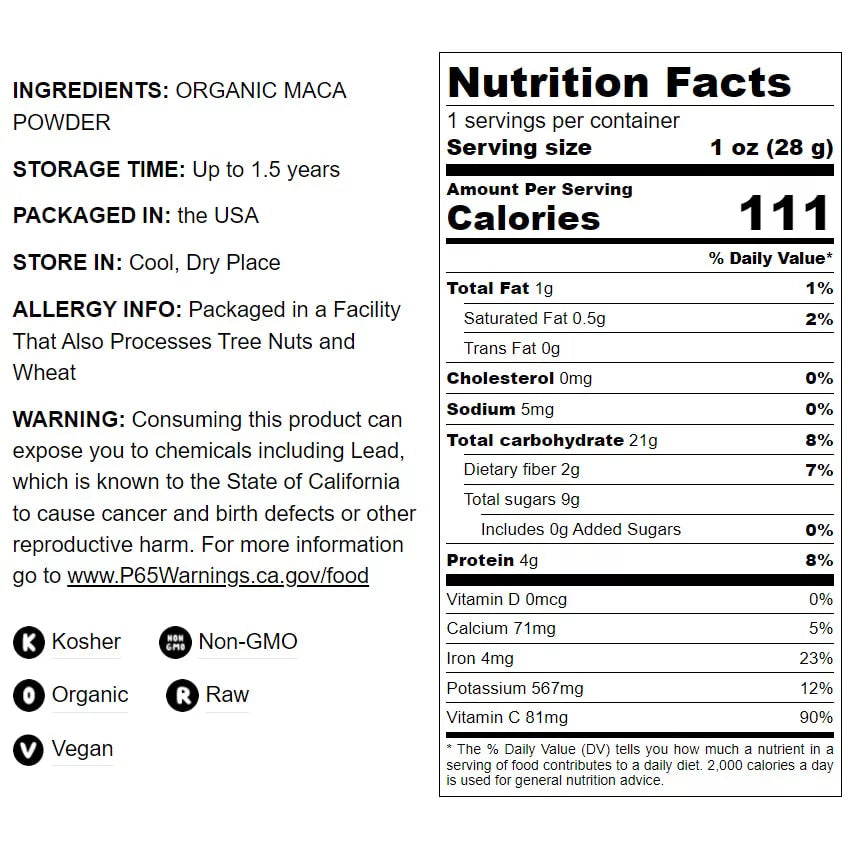 Organic Yellow Maca Powder, 4 Pounds X877719
