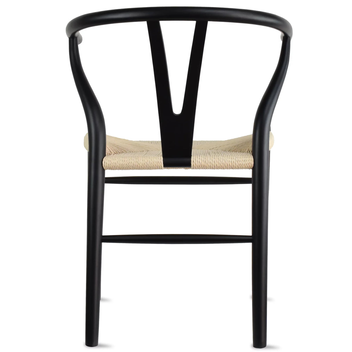 Set of 2 Solid Wooden Dining Chairs with Woven Papercord Seats K32780