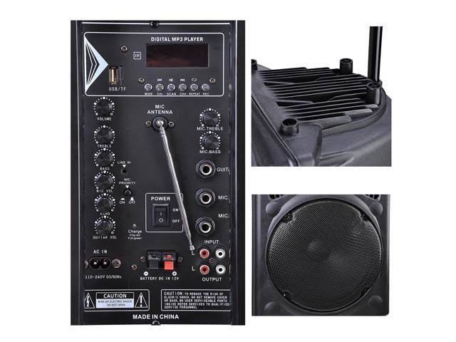 Portable Active PA Speaker with Bluetooth and Wireless Microphone F388