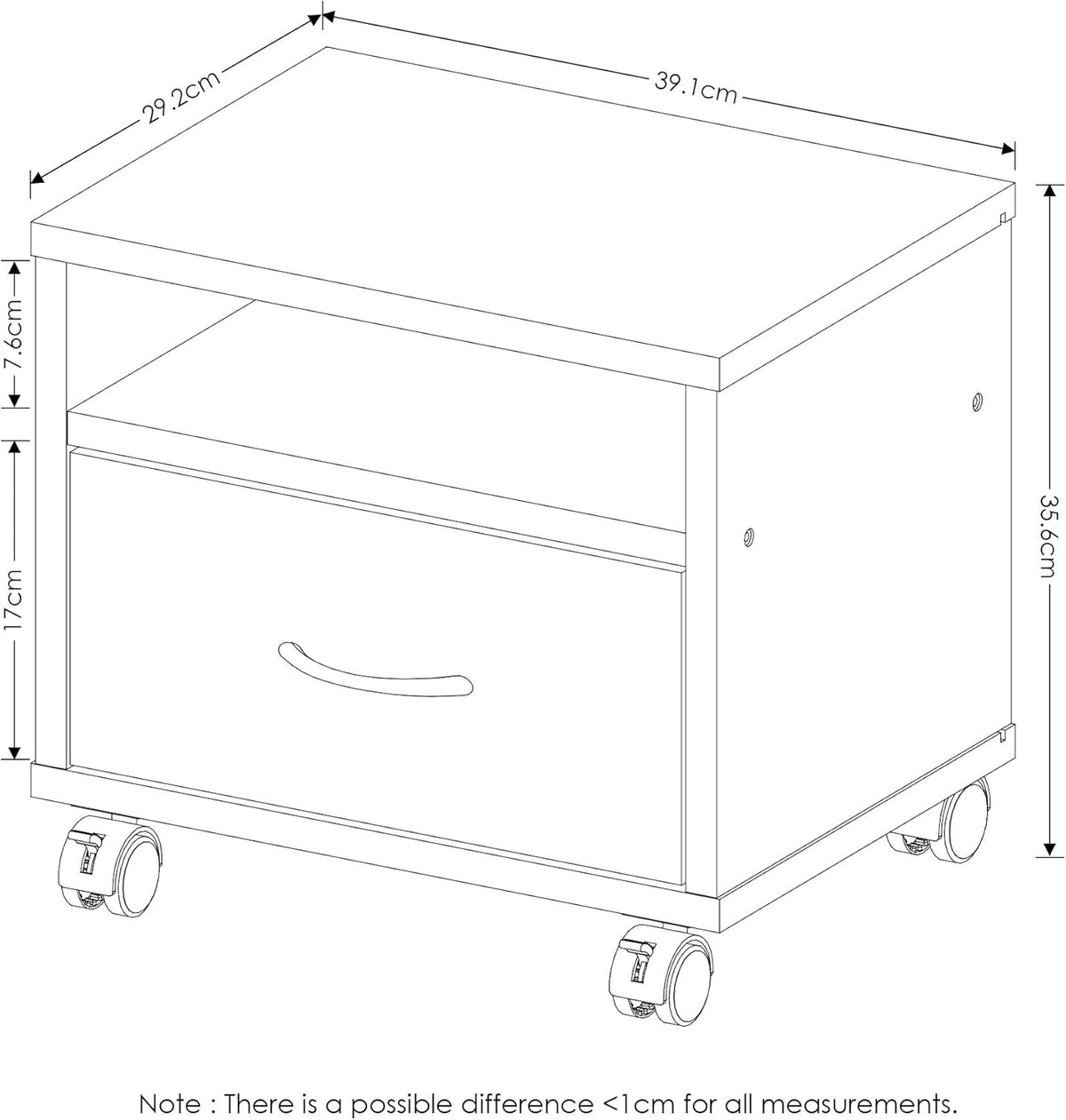 Utility Cart with Casters, Espresso O147339