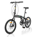 20 Folding Bike, 7 Speed Lightweight City Commuter Bicycle, Black G8601