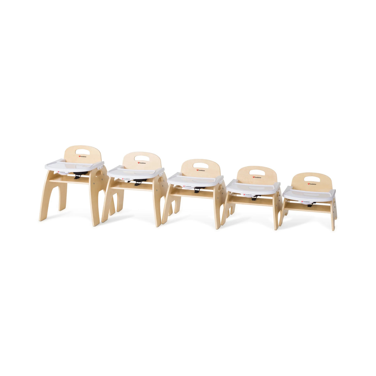 11" Low Wood Feeding Chairs with Dishwasher Safe Tray, 2 Pack D9272