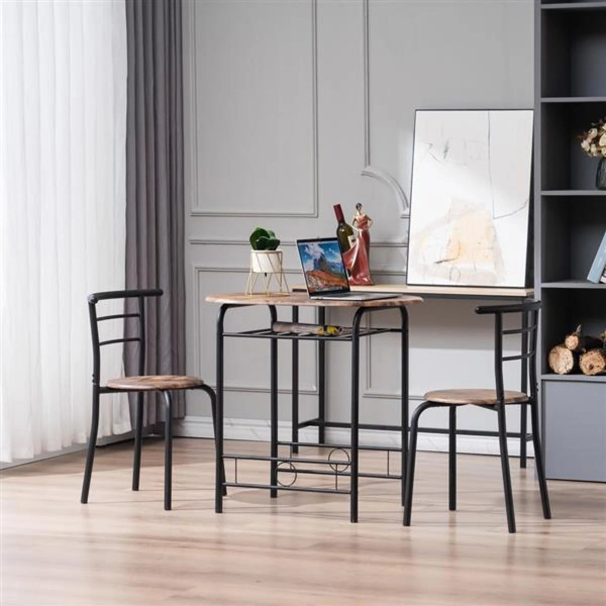 Dining Set with 2 Chairs and Table Q466