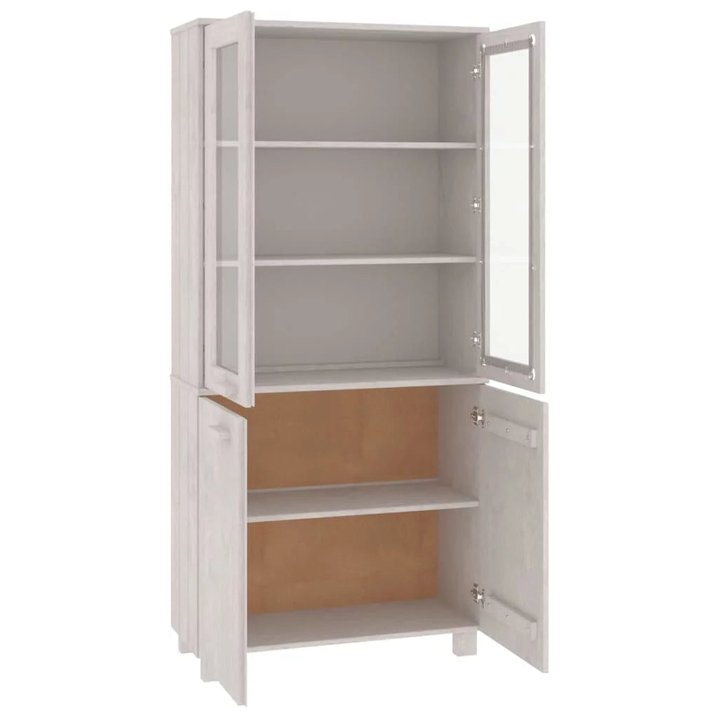 White Solid Wood Pine Highboard V17202
