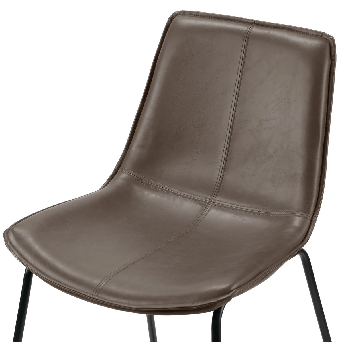 Brown Faux Leather Dining Chairs Set of 2 P8501