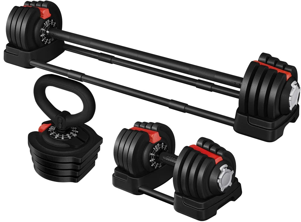 Black 3-In-1 Dumbbell Weight Set with Anti-Slip Handle G962756