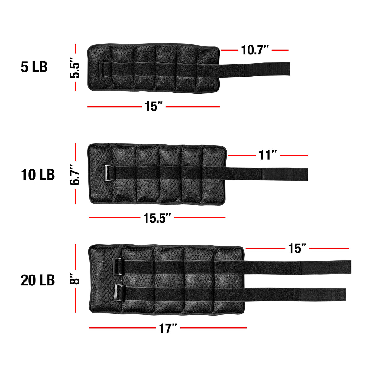 Adjustable Wrist Ankle Weights 10-Pound Pair J37161