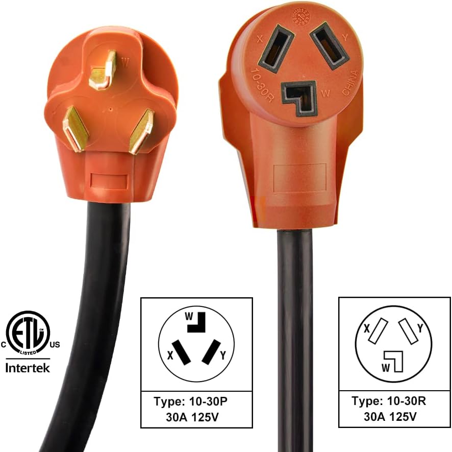 25 Ft. Heavy Duty 3-Prong Dryer/EV Power Extension Cord, Yellow, Pack of 2 M984320
