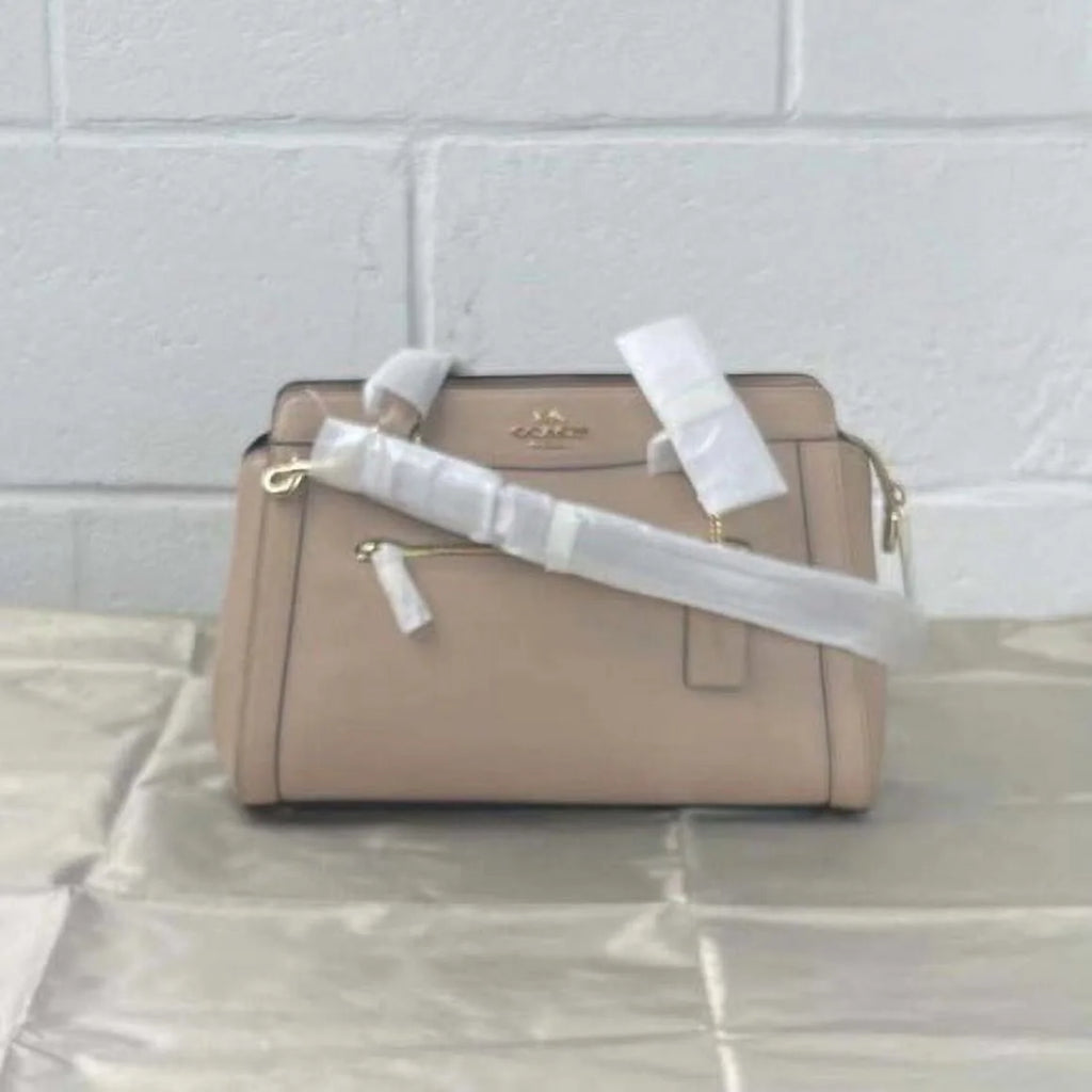 Taupe Leather Satchel Bag T2057