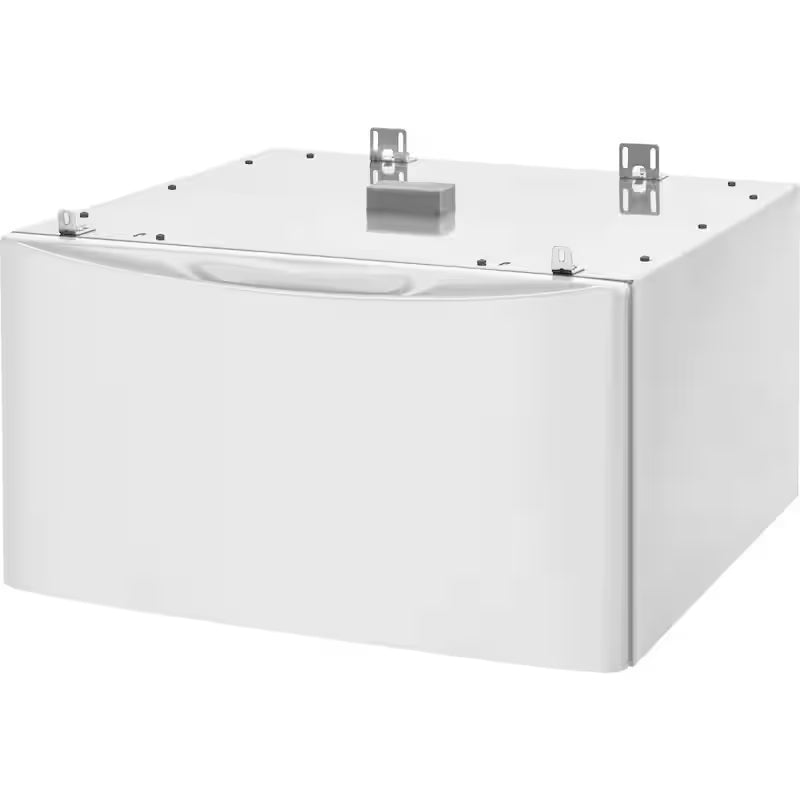 White Laundry Pedestal with Storage Drawer X8523