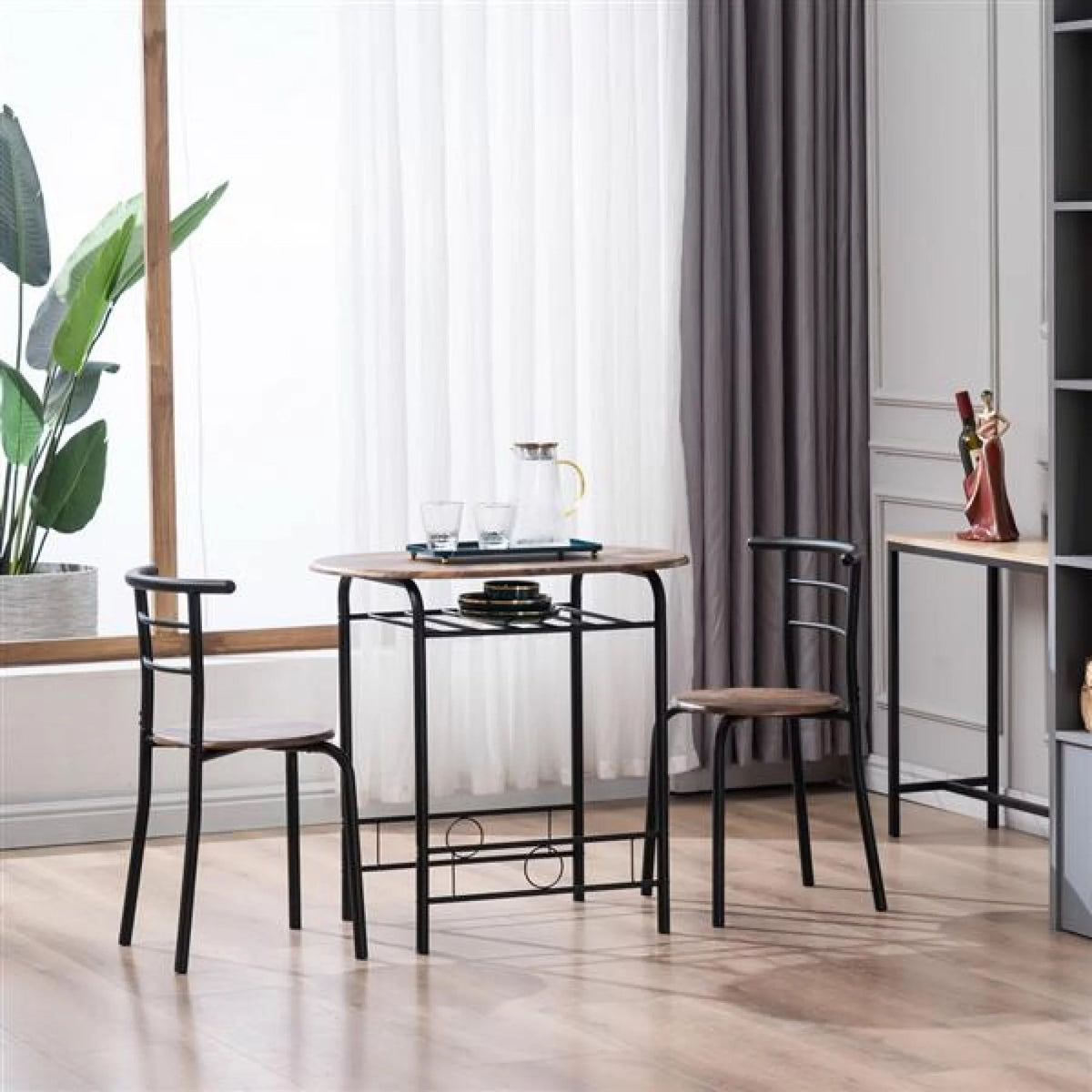 Dining Set with 2 Chairs and Table Q466