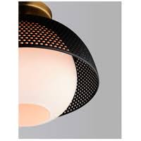 1 Light Flush Mount Black/Satin X6869