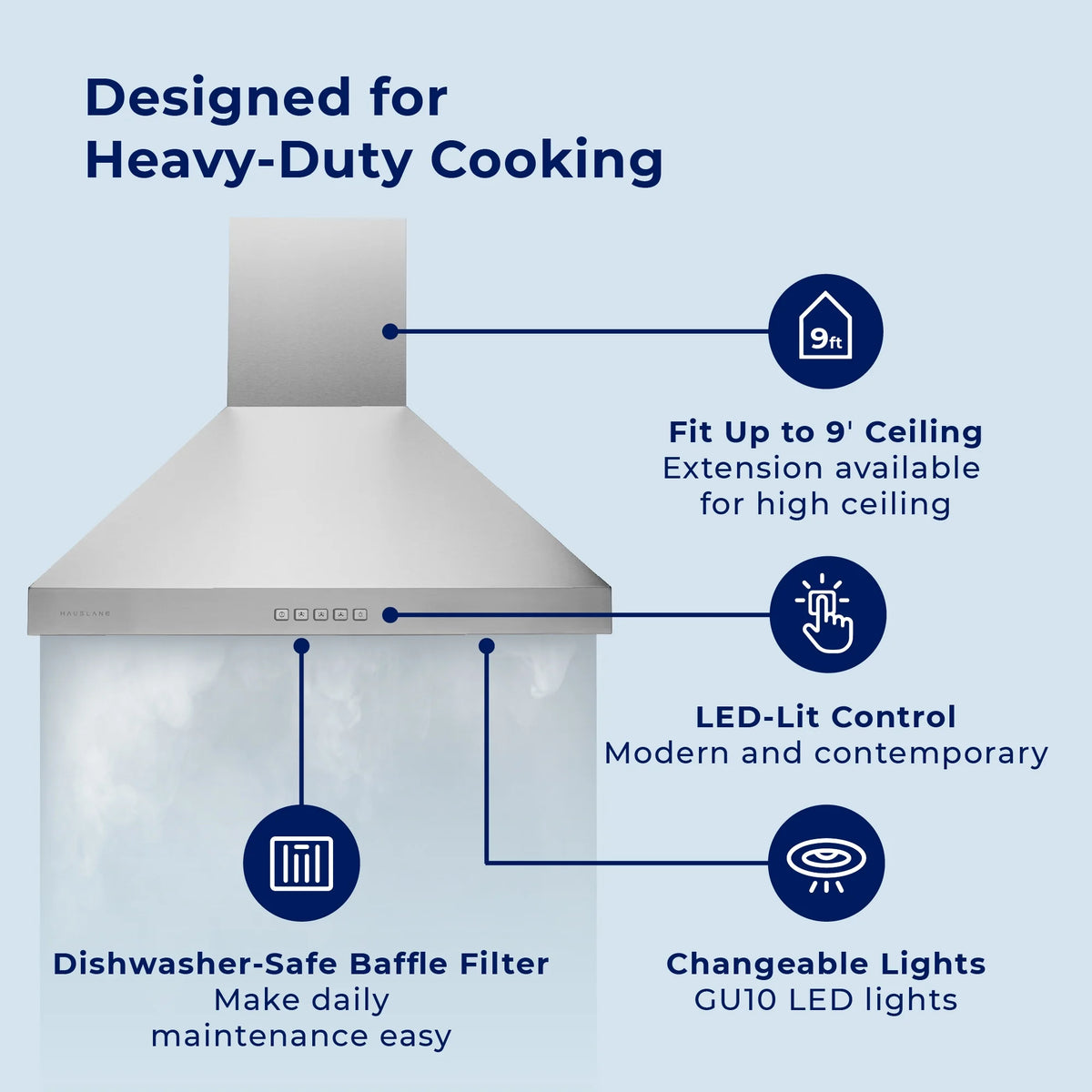 30” Matte Black Wall Mount Range Hood E26566