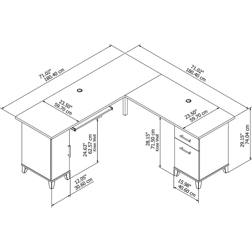 Mocha Cherry L-Shaped Desk S701