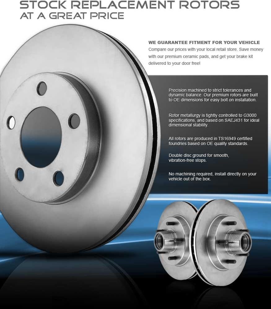10 Lug Brake Rotors + Ceramic Pads + Clips G420142