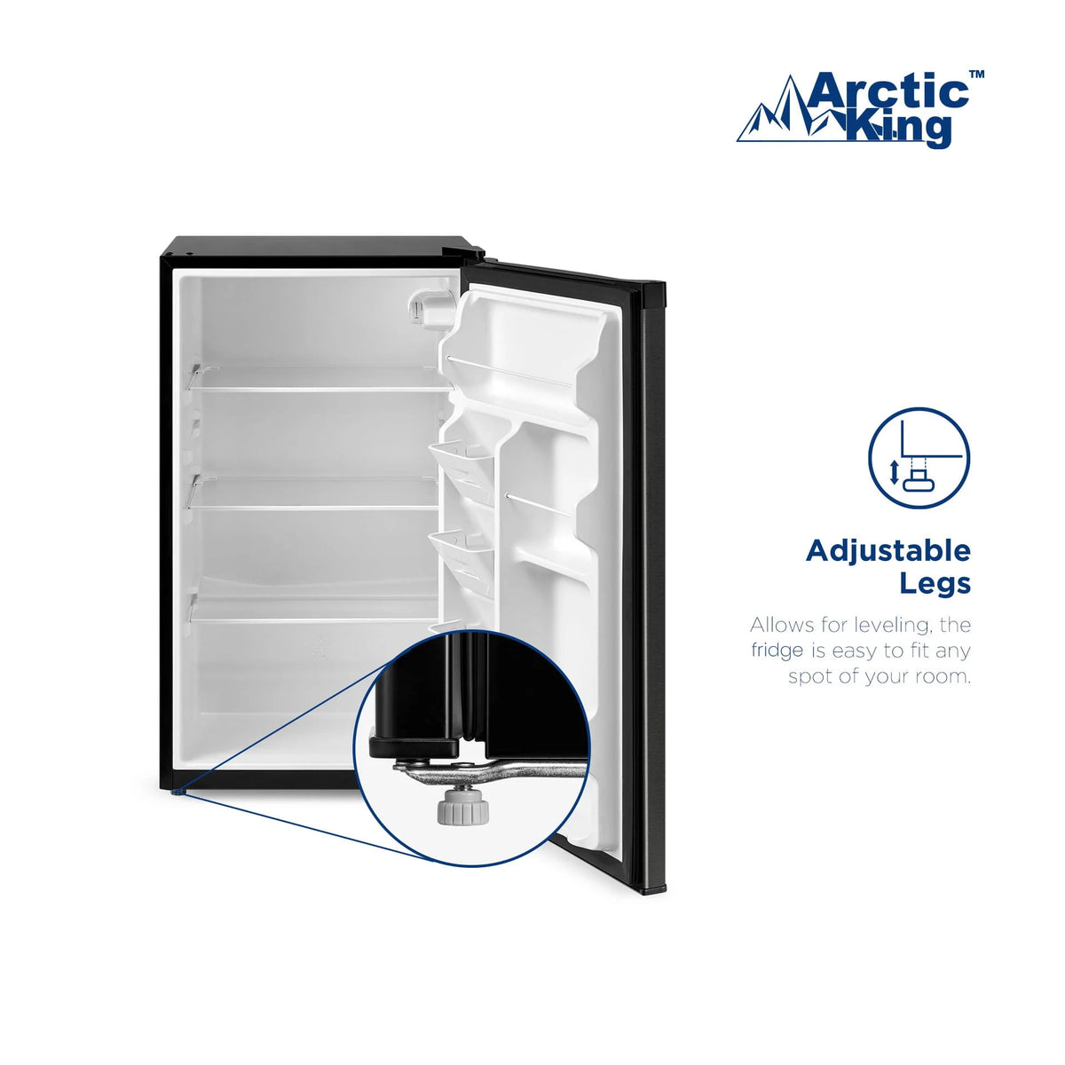 4.4 Cu ft Black Stainless Steel Look Mini Fridge R2183