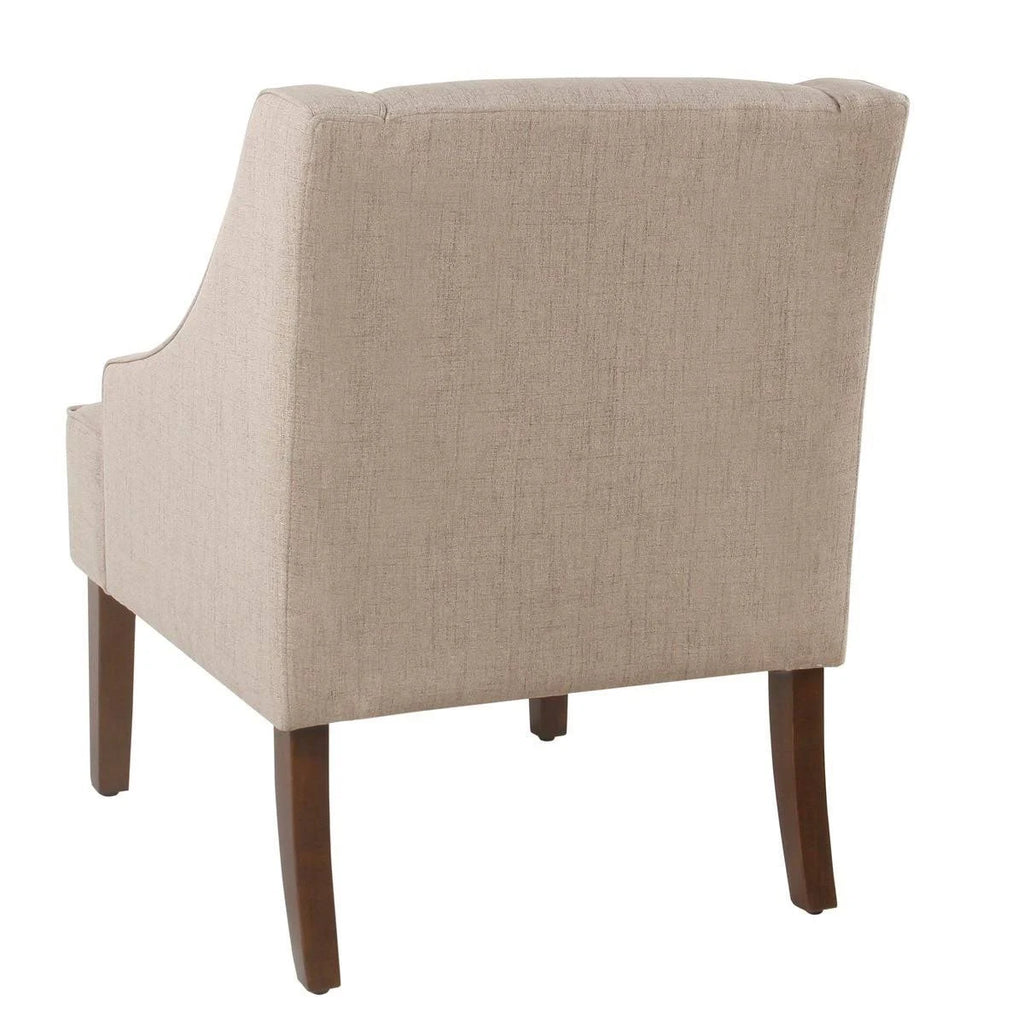 Tan Swoop Arm Accent Chair T2625