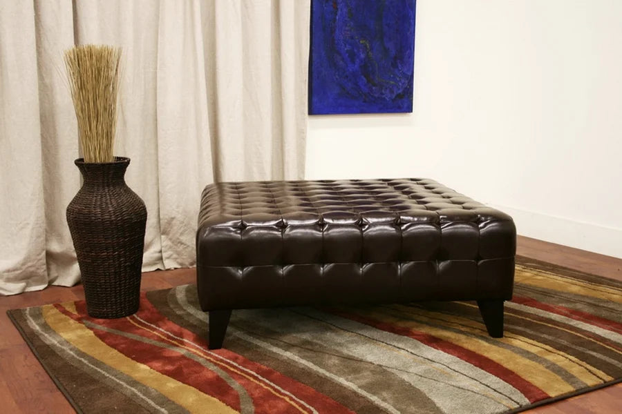 Dark Brown Square Ottoman Z70707