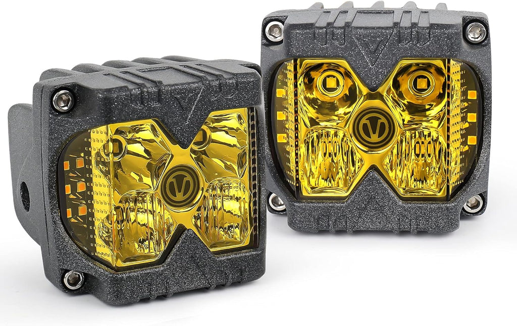 80W Pair IP68 Waterproof Off-road Driving Lights Combo Beam Amber Lights Pack of 2 M241