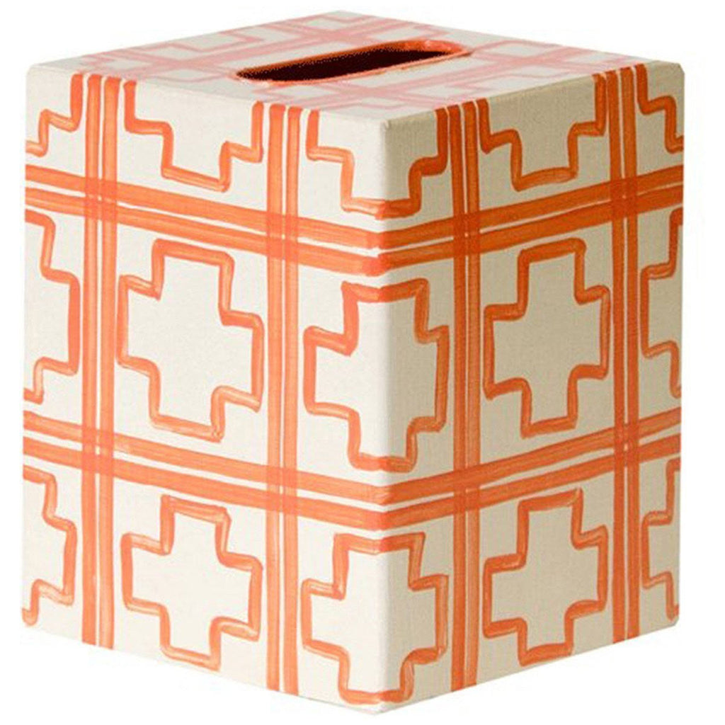 Kleenex Box Cream with Orange Squares P6055