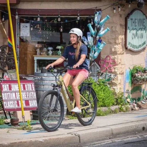 16" 7-Speed Electric Bike with Rear Rack Z478