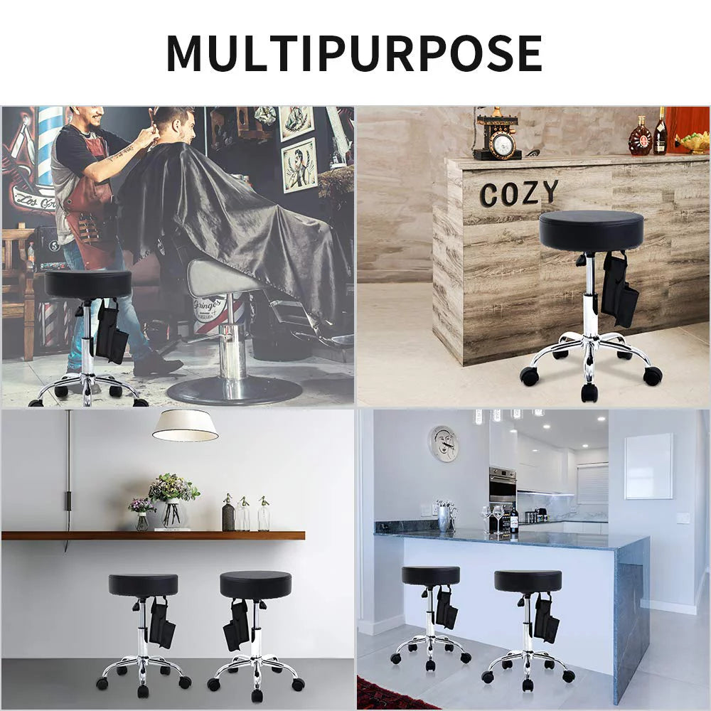 Adjustable Rolling Stool with Storage Bag & Wheels H989