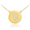 18" Diamond Disc Initial Necklace A147
