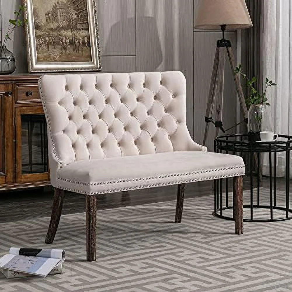 Velvet Tufted Back Dining Chairs with Gold Metal Legs S254
