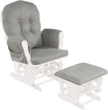 Light Gray Upholstered Glider with Ottoman Y16728