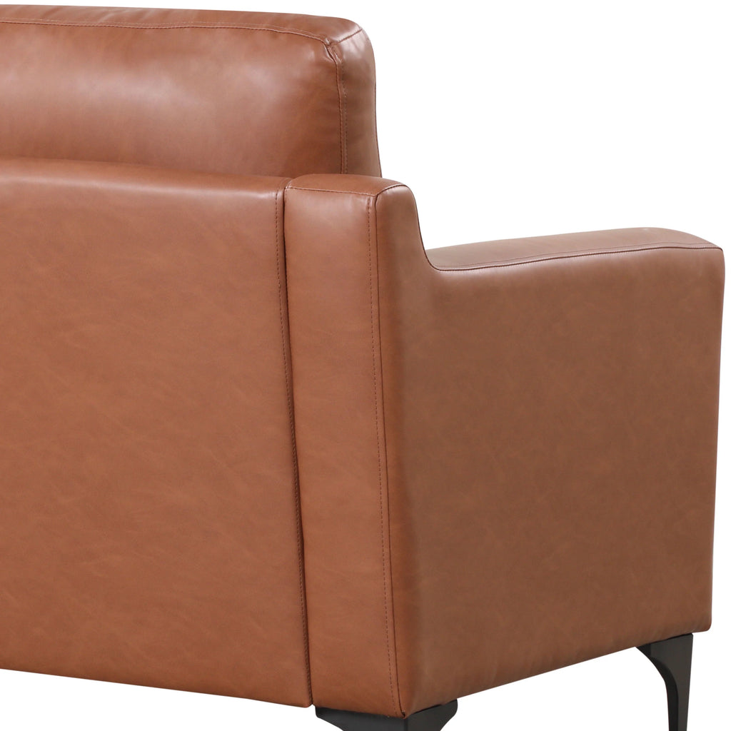 Brown Faux Leather Sofa J4379