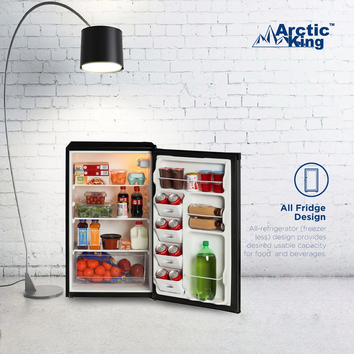 4.4 Cu ft Black Stainless Steel Look Mini Fridge R2183
