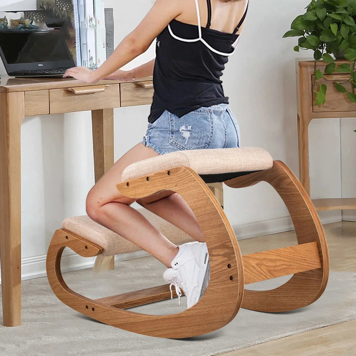Ergonomic Kneeling Chair Stool with Thick Cushion S31996