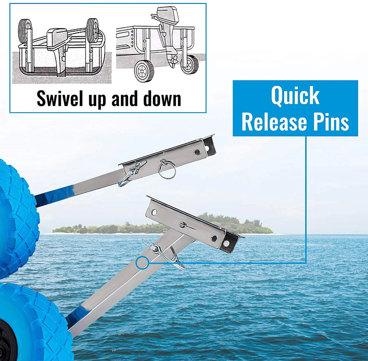 300LBS Stainless Steel Boat Launching Wheel Dolly G137