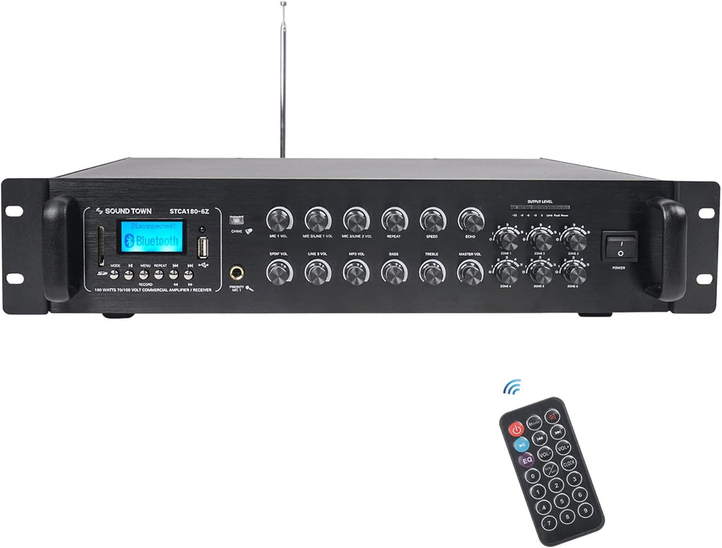 360W 6-Zone 70V/100V Commercial Power Amplifier with Bluetooth M7126