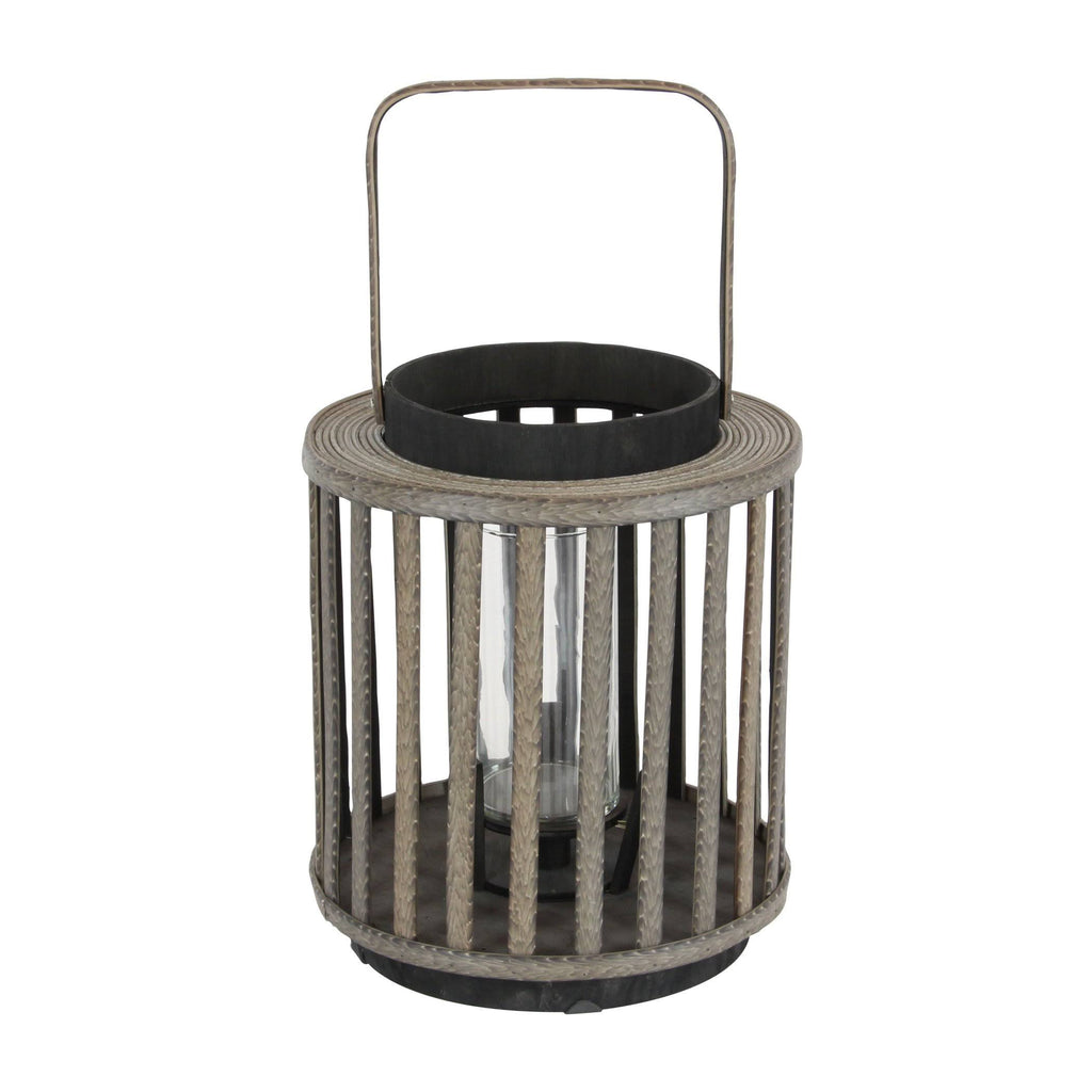Wood Glass Lantern S2191