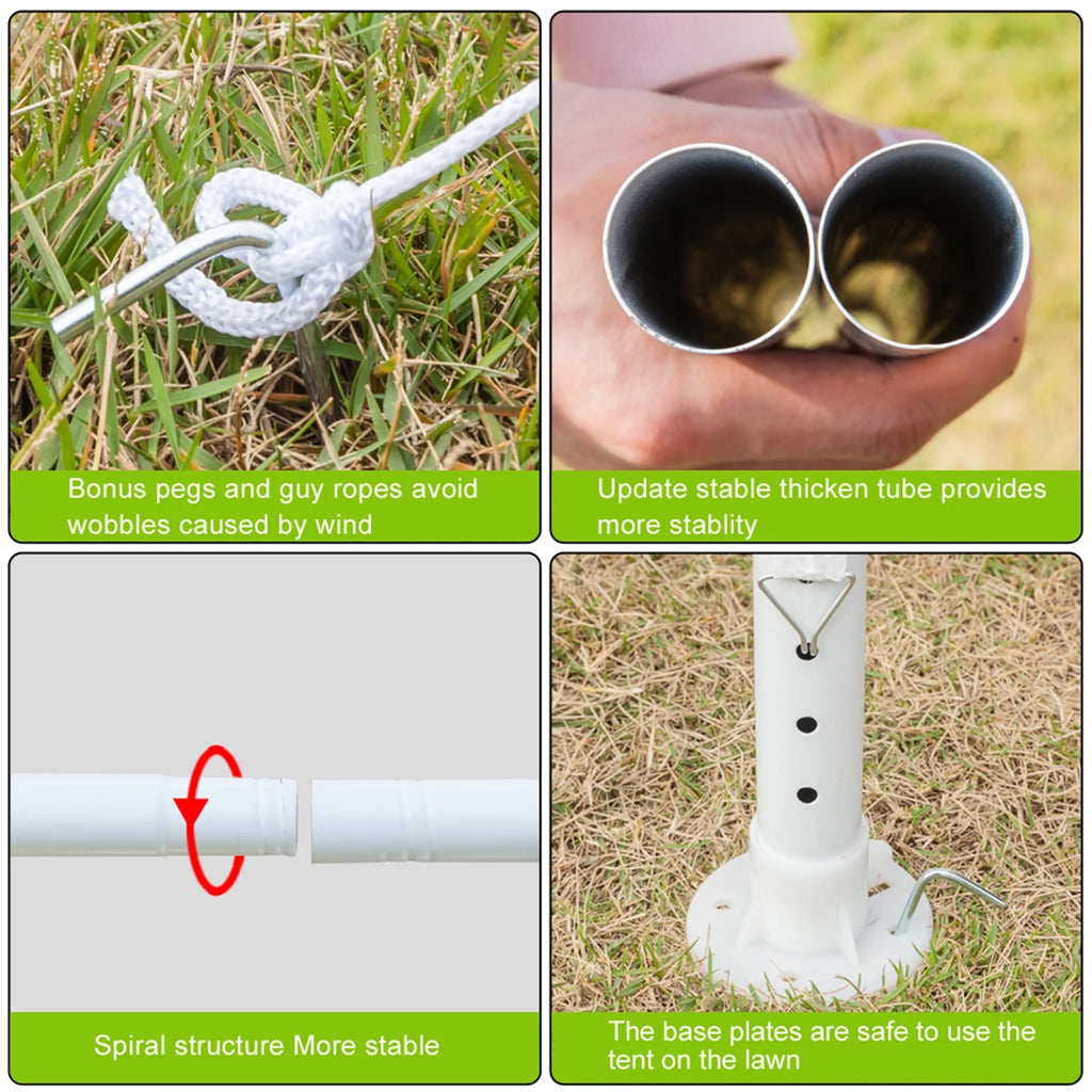 White Waterproof Tent with Spiral Tubes Y585002