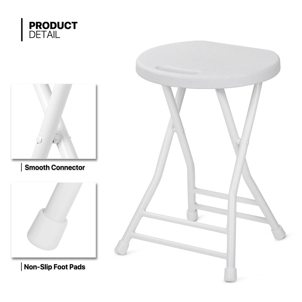 7 Pieces 4.5 FT Folding Round Table and Chair Set White N282