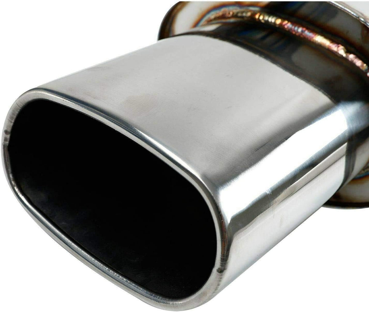 2.5 Inch T304 Stainless Steel Exhaust Muffler Oval Tip Pack of 2 U4321