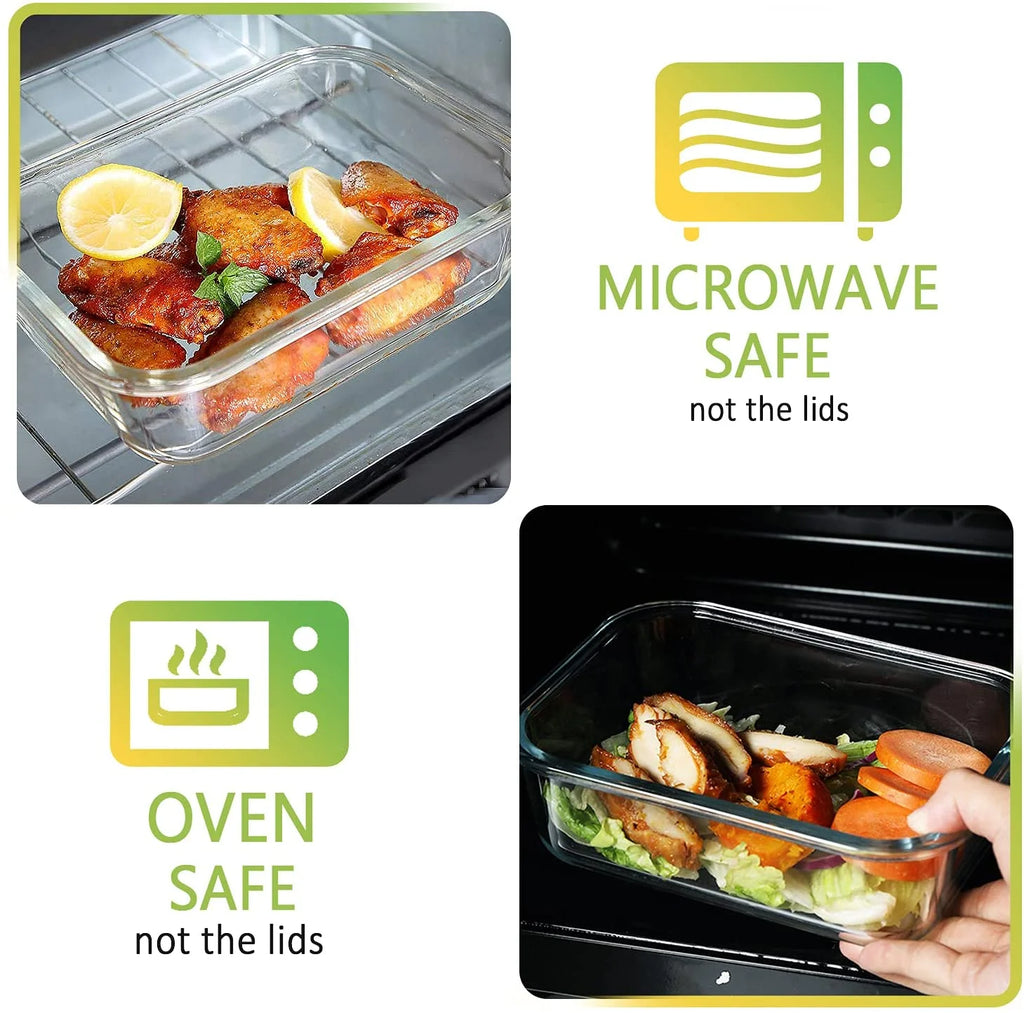 10-Pack 22 Oz Glass Food Storage Containers with Lids U107128