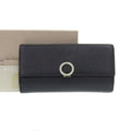 Pre-Owned Black Leather Long Wallet X21551