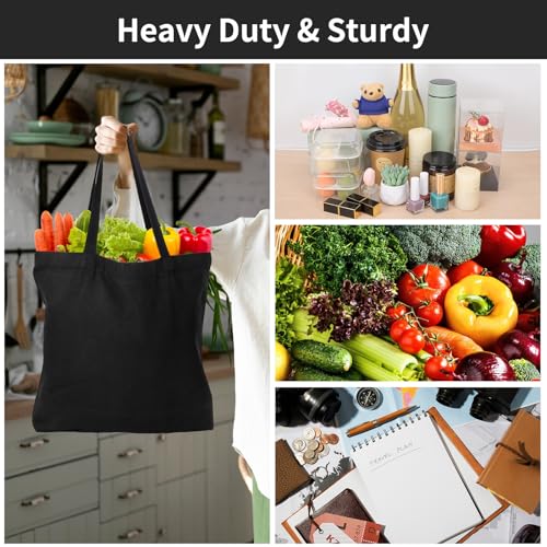 6 Packs Canvas Tote Bag with Zipper B126491