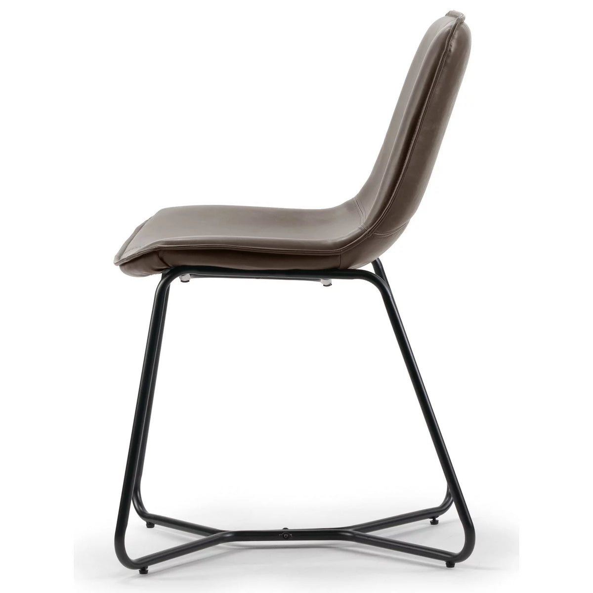 Brown Faux Leather Dining Chairs Set of 2 P8501