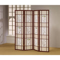 Walnut 4-Panel Bookcase Room Divider C28102